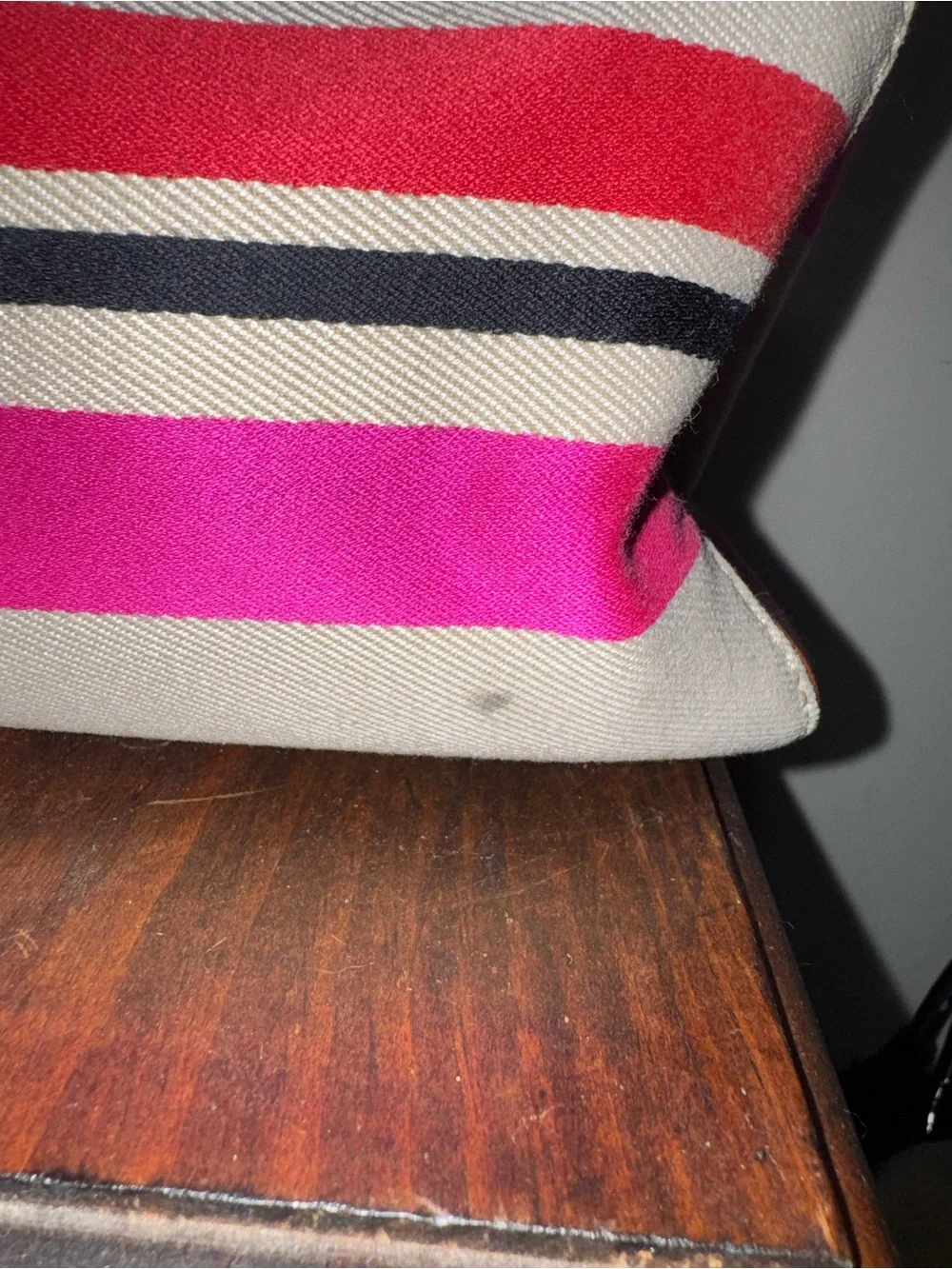 kate spade Pink, Red and Tan Striped Canvas Tote